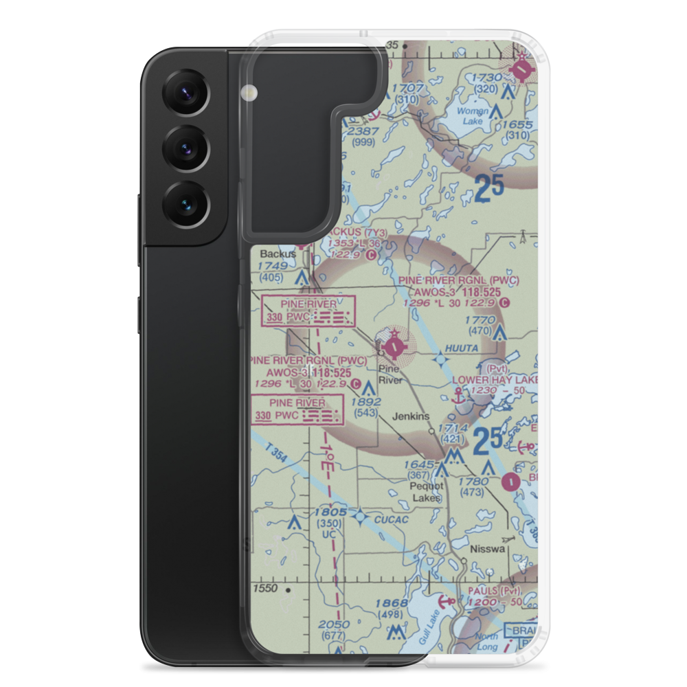 Pine River Regional Airport (PWC) VFR Sectional Samsung Case Samsung Galaxy S22 Plus model shown