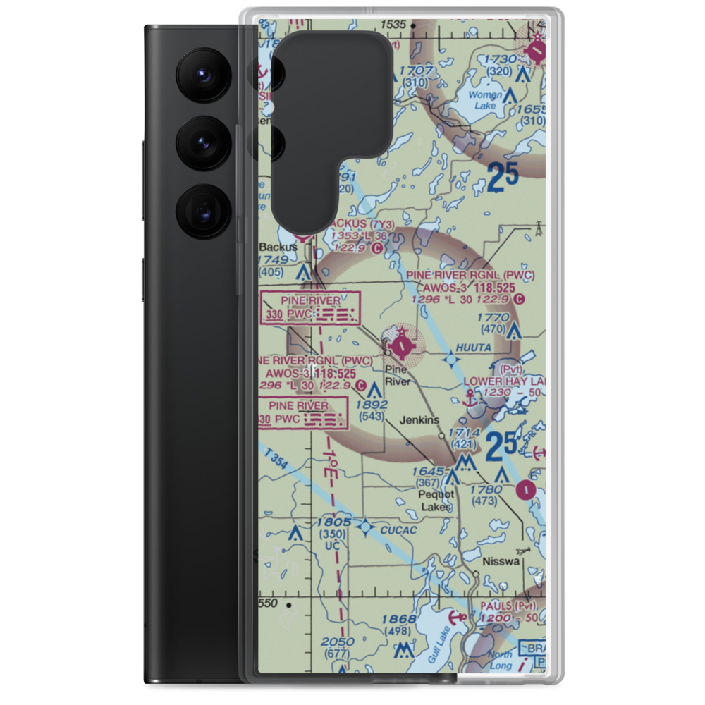 Pine River Regional Airport (PWC) VFR Sectional Samsung Case Samsung Galaxy S22 Ultra model shown