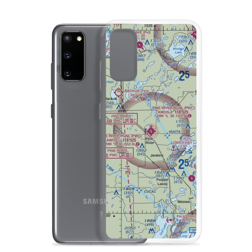 Pine River Regional Airport (PWC) VFR Sectional Samsung Case Samsung Galaxy S20 model shown