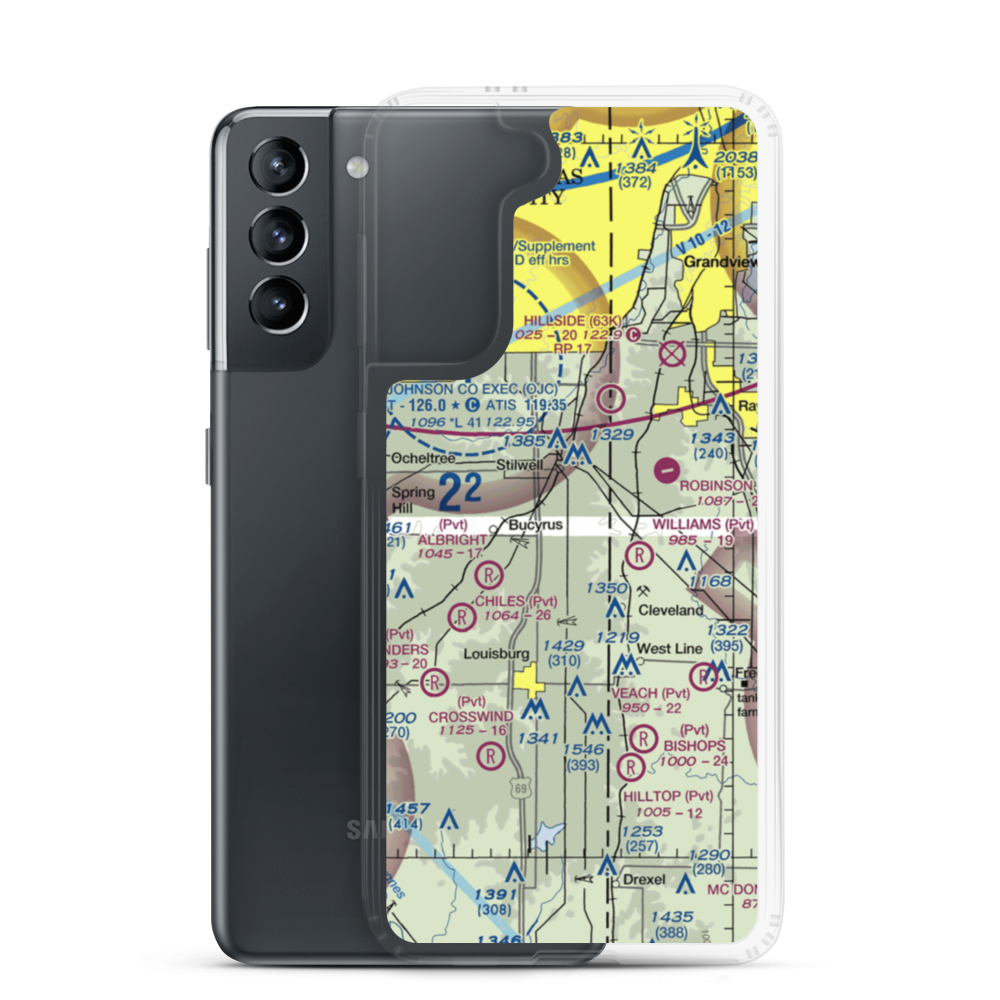 Pine Sod Ranch Airport (8KS7) VFR Sectional Samsung Case Samsung Galaxy S21 model shown