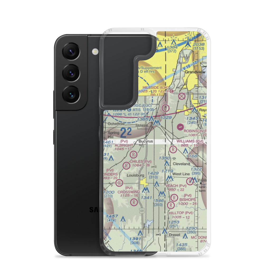 Pine Sod Ranch Airport (8KS7) VFR Sectional Samsung Case Samsung Galaxy S22 model shown