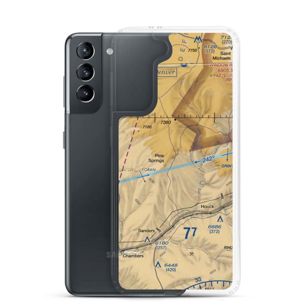 Pine Springs Airport (45AZ) VFR Sectional Samsung Case Samsung Galaxy S21 model shown