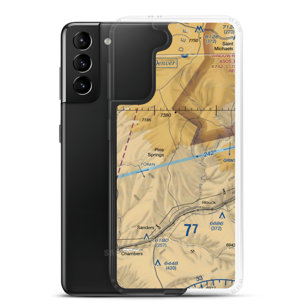 Pine Springs Airport (45AZ) VFR Sectional Samsung Case Samsung Galaxy S21 Plus model shown