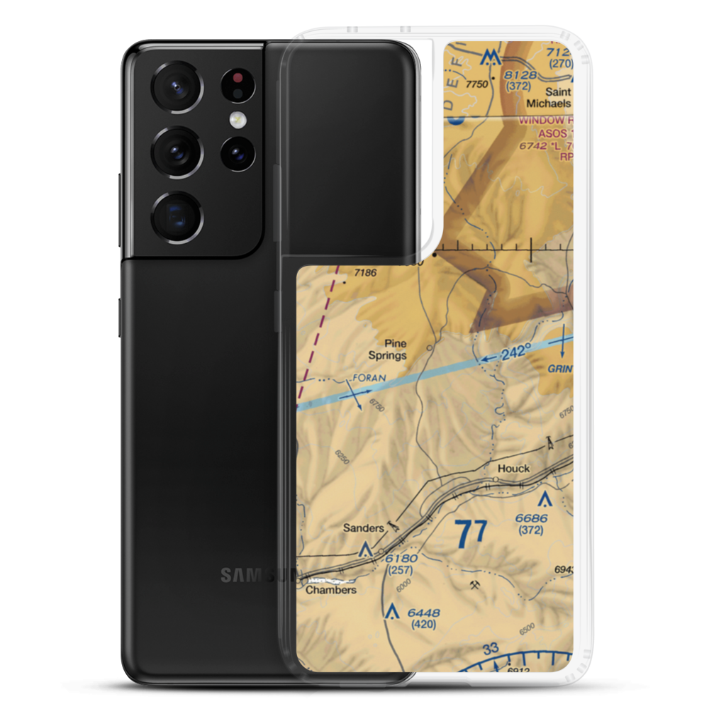 Pine Springs Airport (45AZ) VFR Sectional Samsung Case Samsung Galaxy S21 Ultra model shown