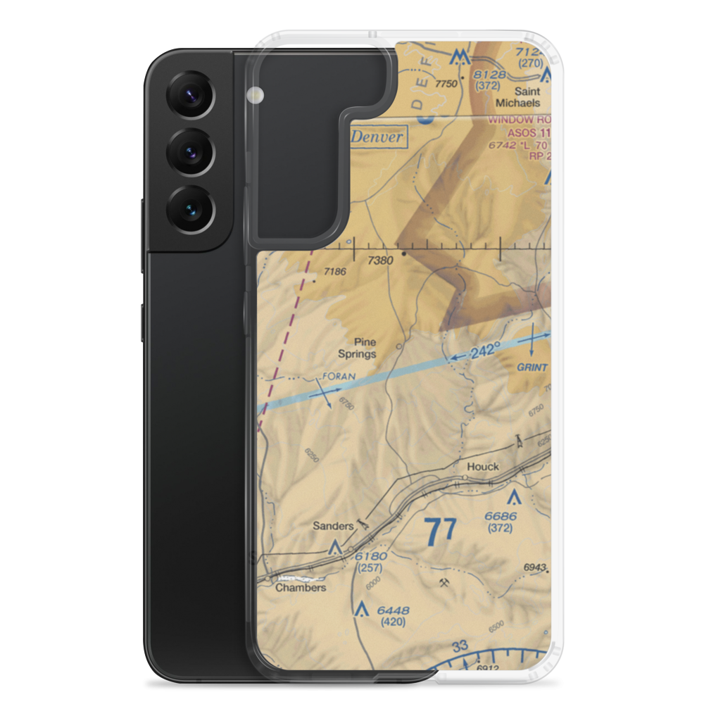 Pine Springs Airport (45AZ) VFR Sectional Samsung Case Samsung Galaxy S22 Plus model shown
