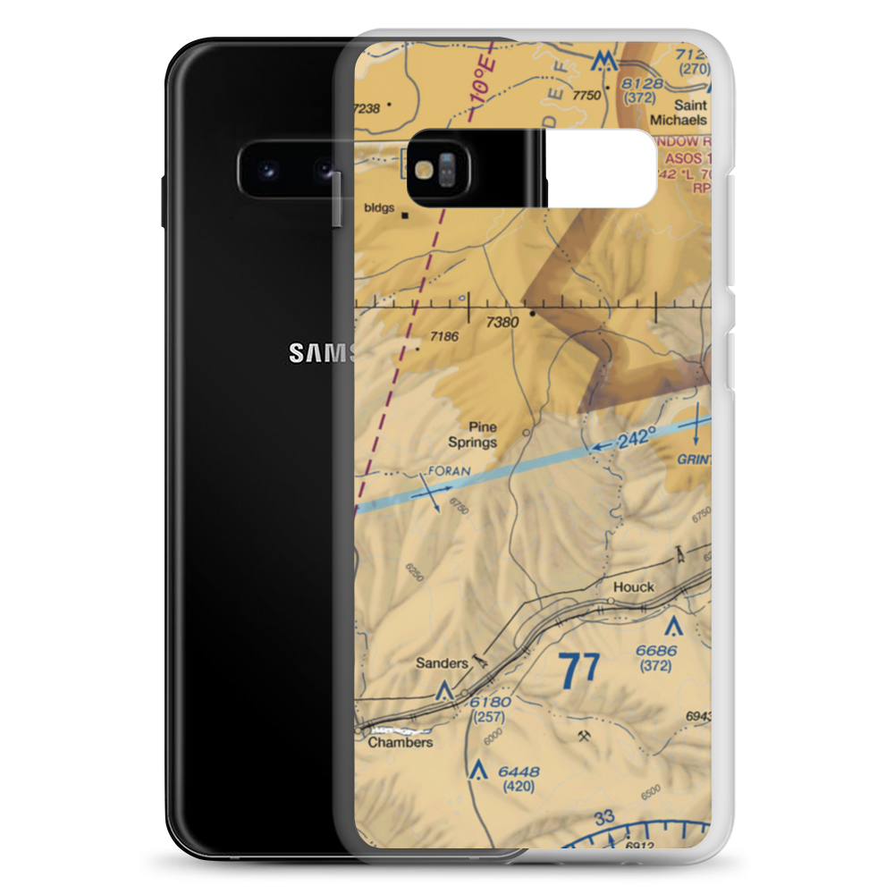 Pine Springs Airport (45AZ) VFR Sectional Samsung Case Samsung Galaxy S10+ model shown