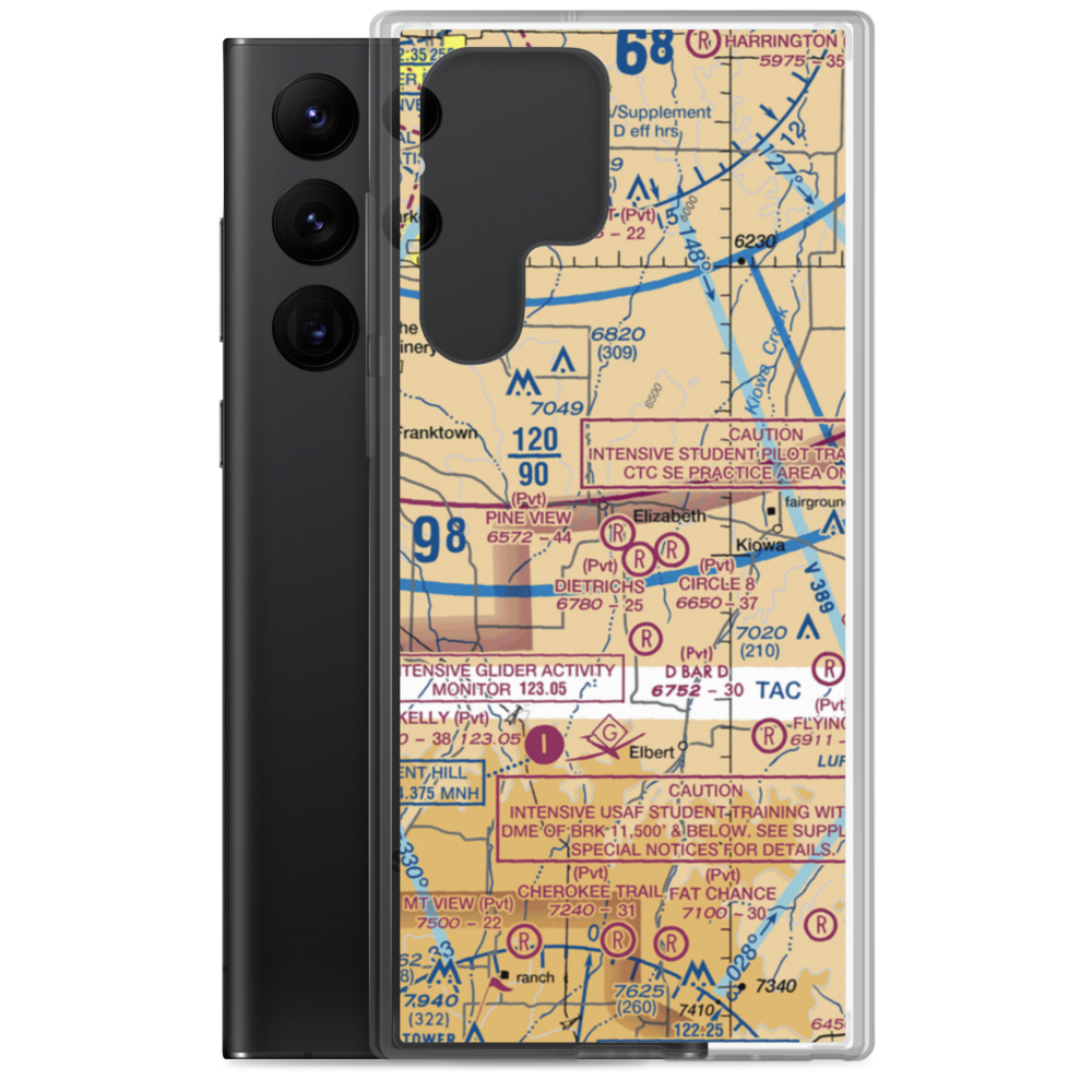 Pine View Airport (8CO9) VFR Sectional Samsung Case Samsung Galaxy S22 Ultra model shown