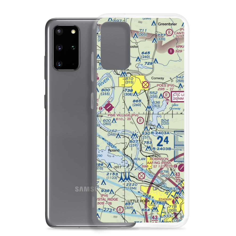 Pine Village Airport (AR34) VFR Sectional Samsung Case Samsung Galaxy S20 Plus model shown