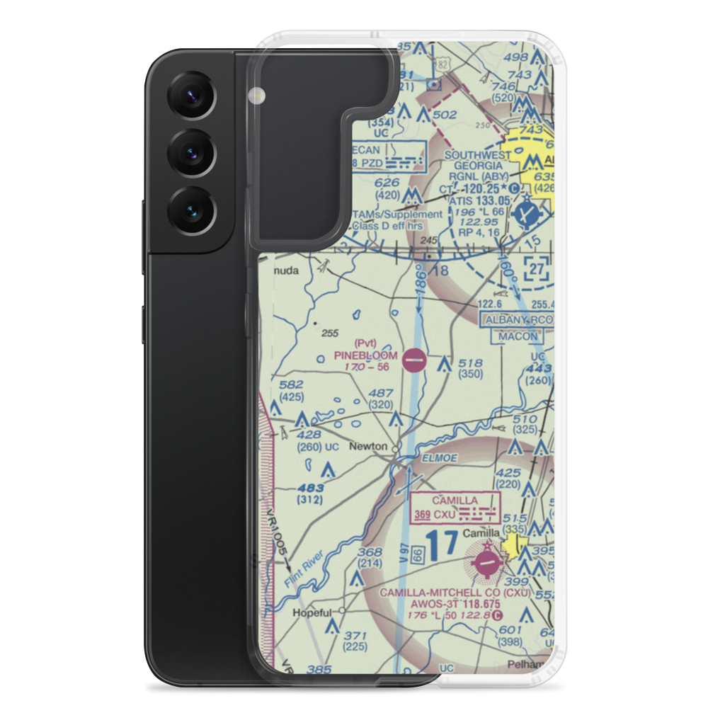 Pinebloom Plantation Airport (GA14) VFR Sectional Samsung Case Samsung Galaxy S22 Plus model shown