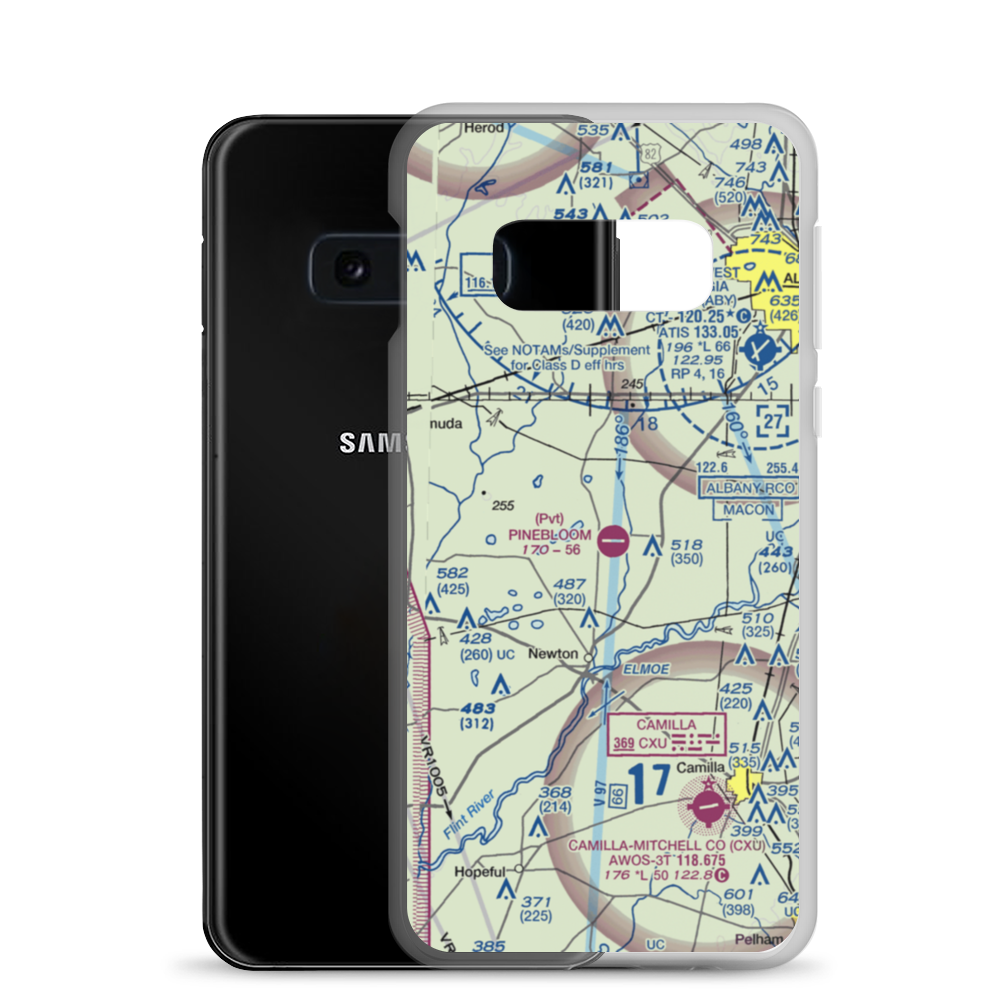 Pinebloom Plantation Airport (GA14) VFR Sectional Samsung Case Samsung Galaxy S10e model shown