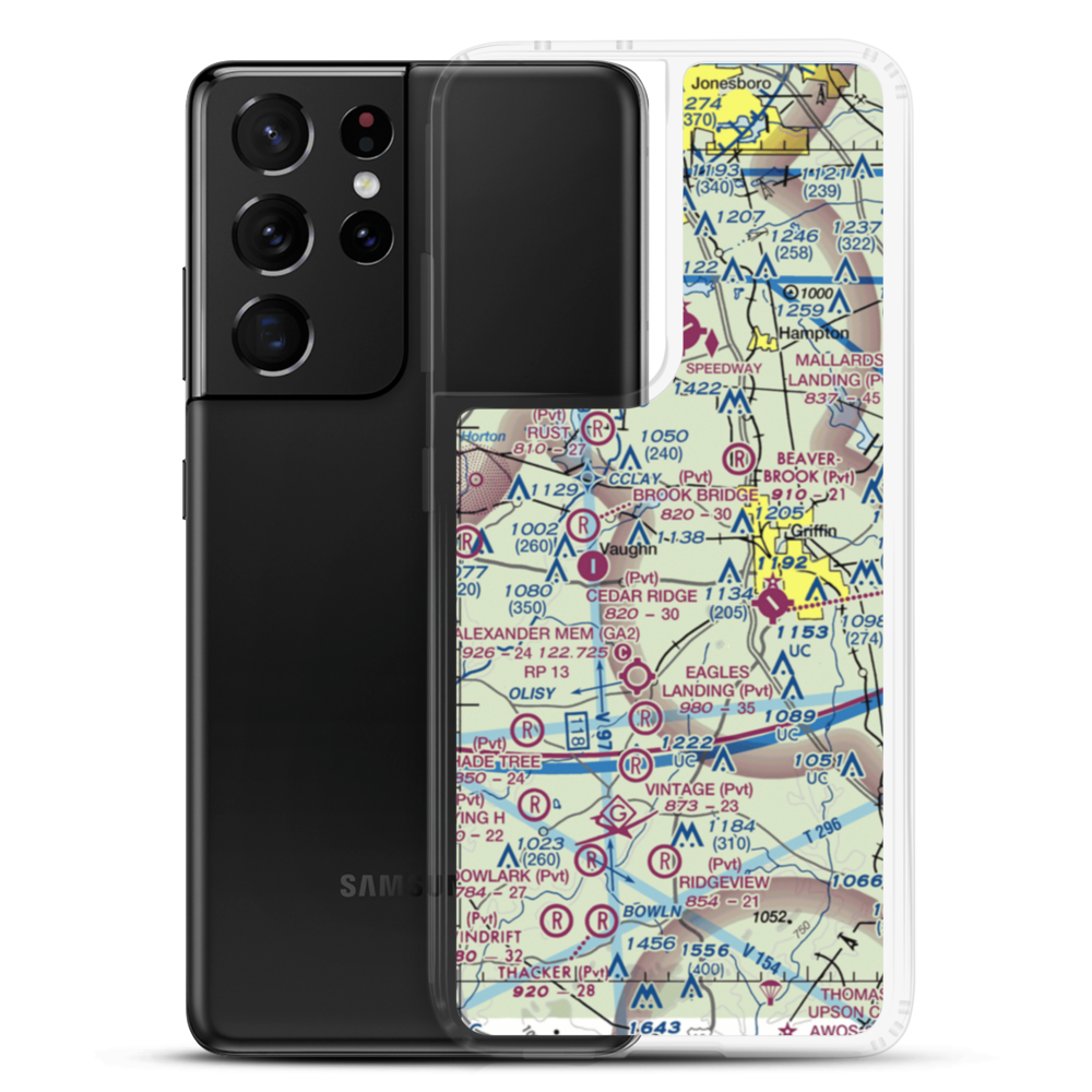 Pinebrook Estates Airport (5GA5) VFR Sectional Samsung Case Samsung Galaxy S21 Ultra model shown