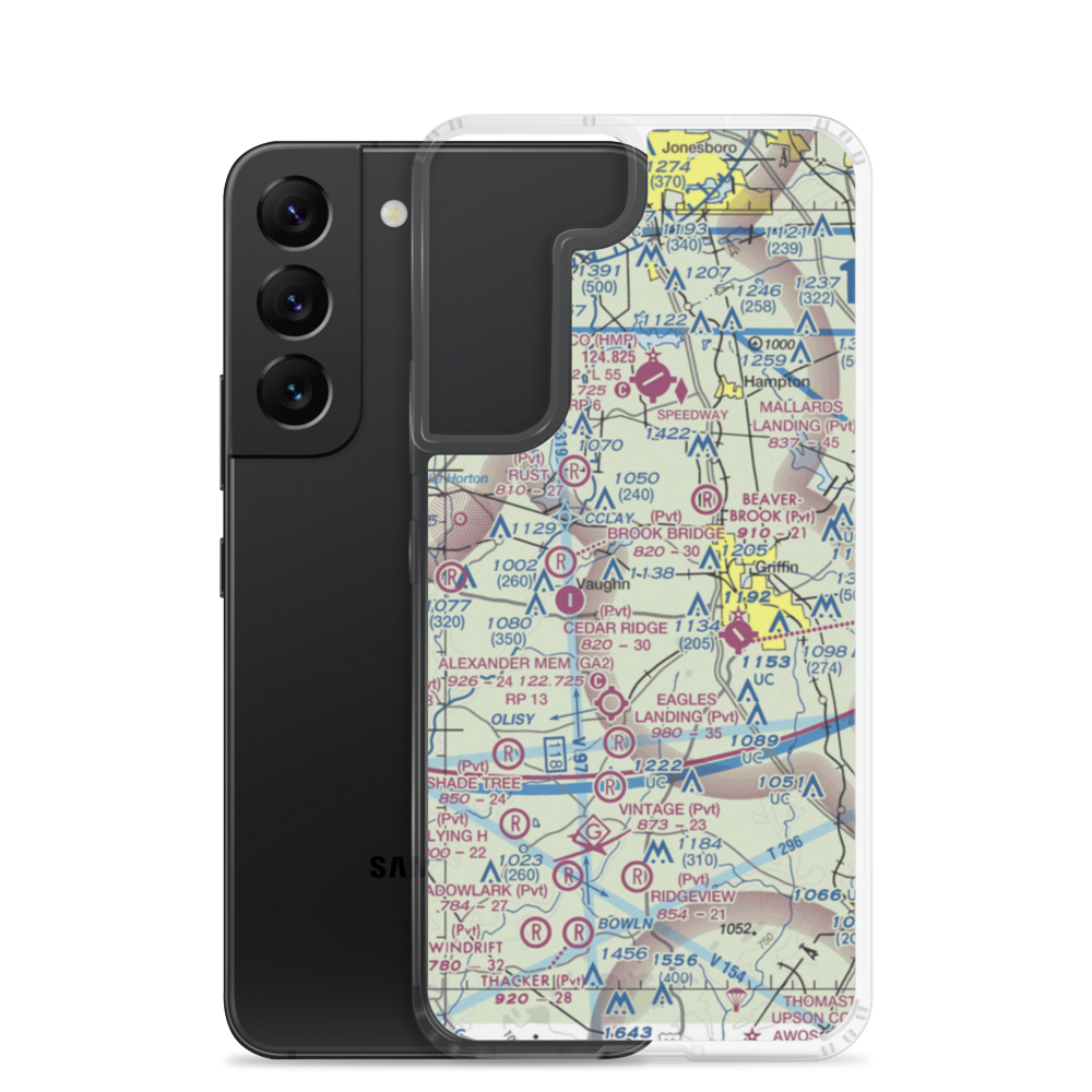 Pinebrook Estates Airport (5GA5) VFR Sectional Samsung Case Samsung Galaxy S22 model shown