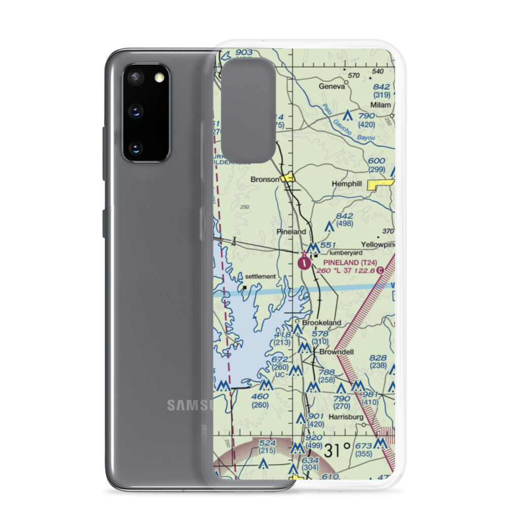 Pineland Municipal Airport (T24) VFR Sectional Samsung Case Samsung Galaxy S20 model shown