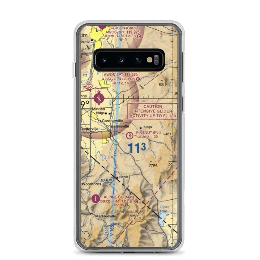 Pinenut Airport (NV55) VFR Sectional Samsung Case Samsung Galaxy S10 model shown