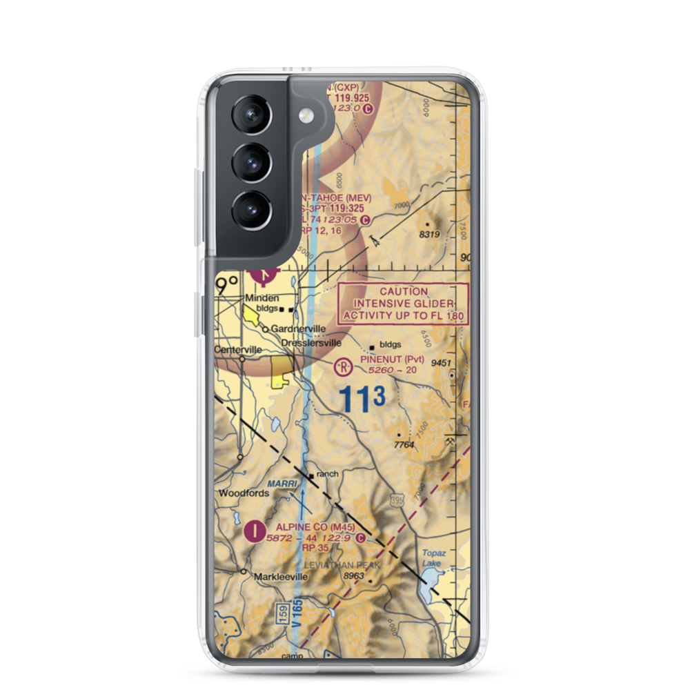 Pinenut Airport (NV55) VFR Sectional Samsung Case Samsung Galaxy S21 model shown