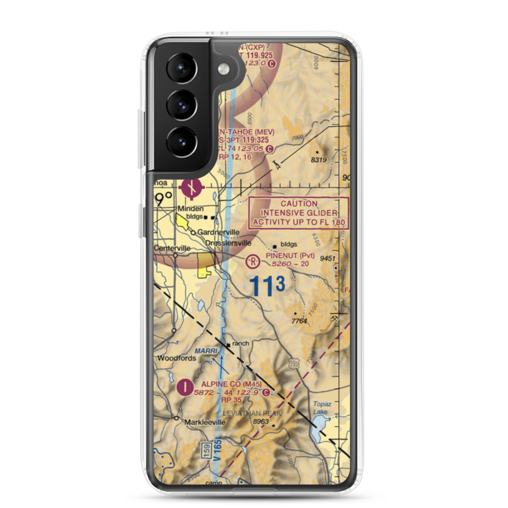 Pinenut Airport (NV55) VFR Sectional Samsung Case Samsung Galaxy S21 Plus model shown