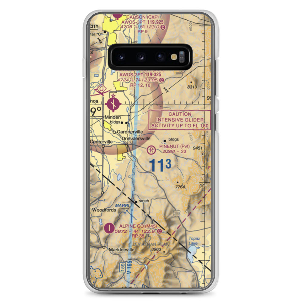 Pinenut Airport (NV55) VFR Sectional Samsung Case Samsung Galaxy S10+ model shown