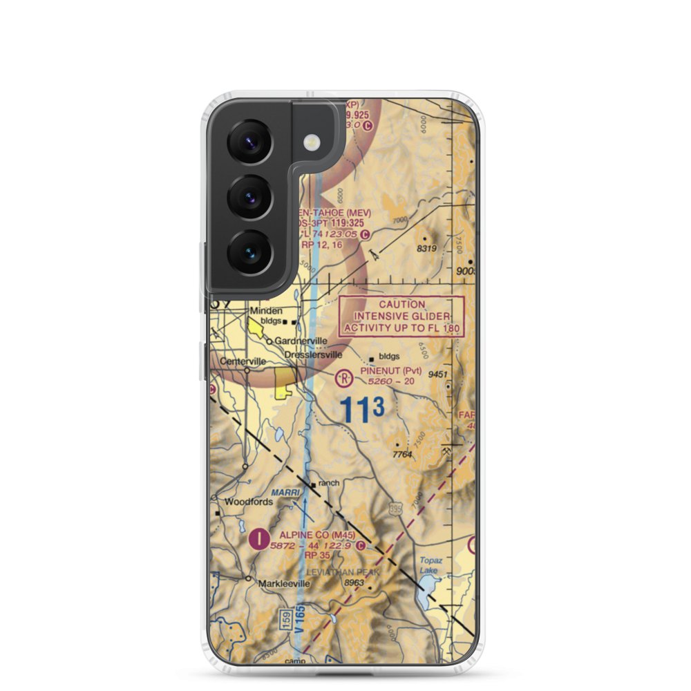 Pinenut Airport (NV55) VFR Sectional Samsung Case Samsung Galaxy S22 model shown