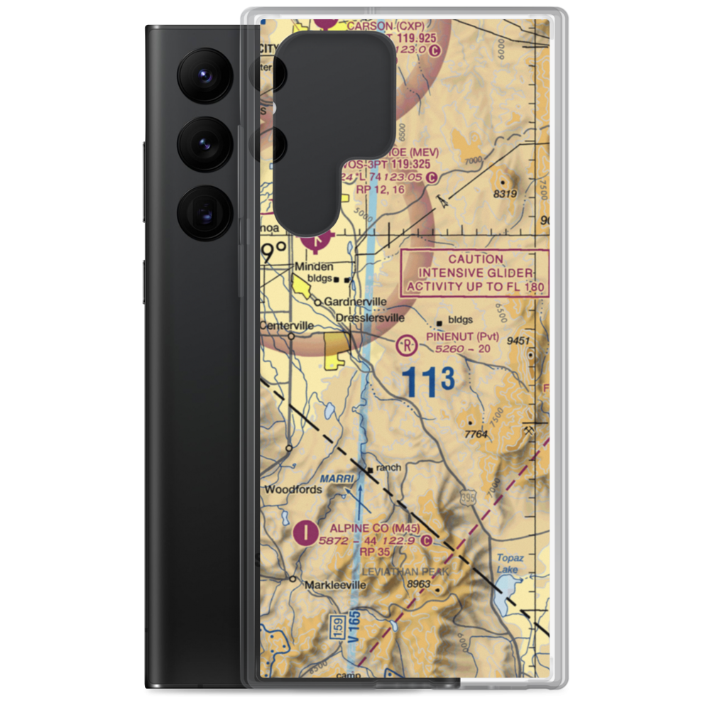 Pinenut Airport (NV55) VFR Sectional Samsung Case Samsung Galaxy S22 Ultra model shown