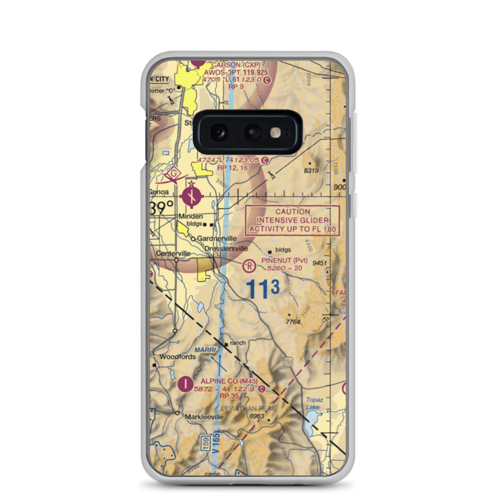 Pinenut Airport (NV55) VFR Sectional Samsung Case Samsung Galaxy S10e model shown