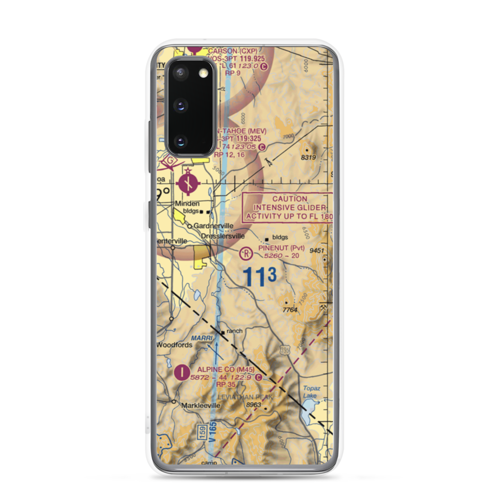 Pinenut Airport (NV55) VFR Sectional Samsung Case Samsung Galaxy S20 model shown