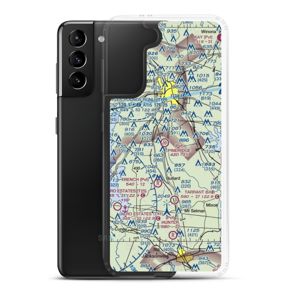 Pineridge STOLport (16TS) VFR Sectional Samsung Case Samsung Galaxy S21 Plus model shown