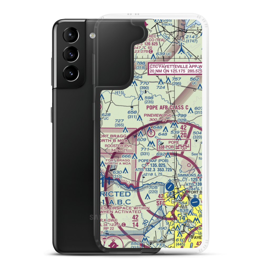 Pineview Air Airport (82NC) VFR Sectional Samsung Case Samsung Galaxy S21 Plus model shown