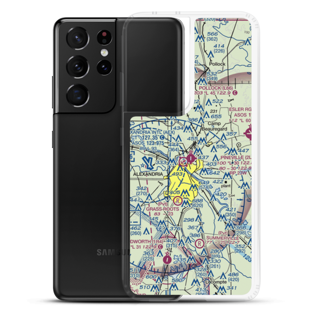 Pineville Municipal Airport (2L0) VFR Sectional Samsung Case Samsung Galaxy S21 Ultra model shown