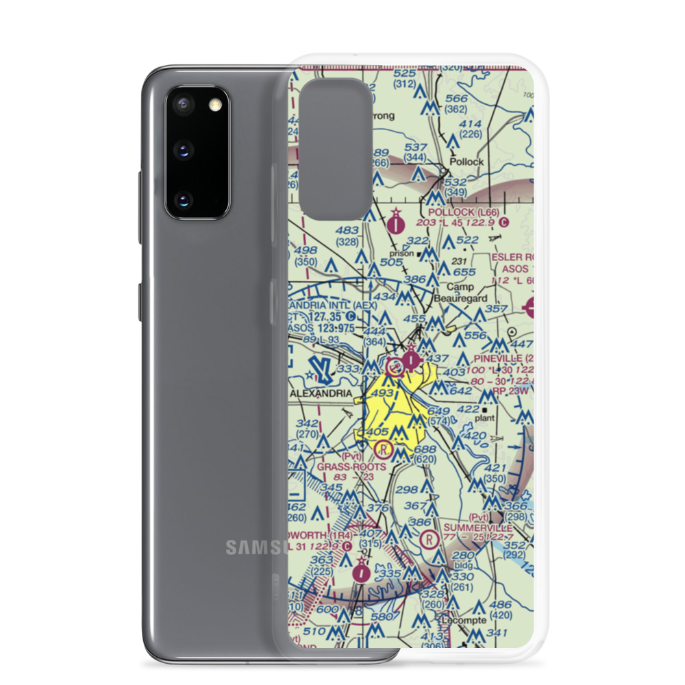 Pineville Municipal Airport (2L0) VFR Sectional Samsung Case Samsung Galaxy S20 model shown
