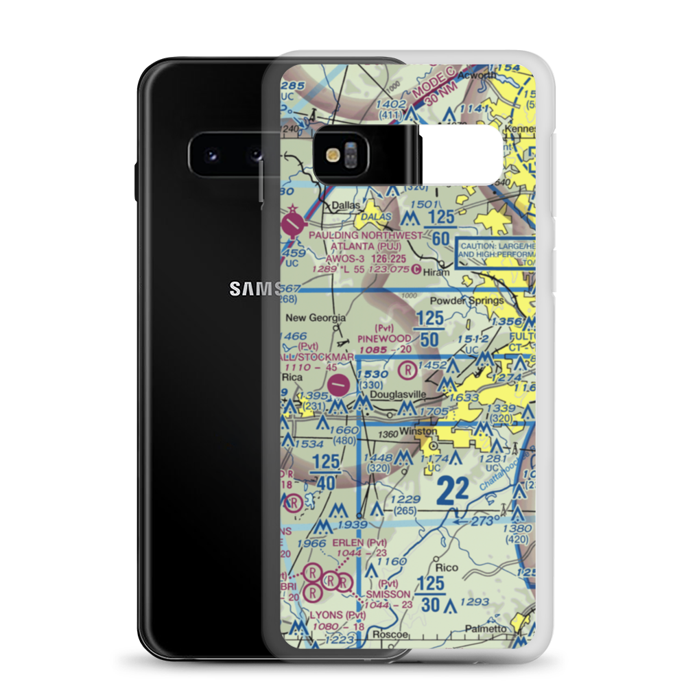 Pinewood Airport (0GE0) VFR Sectional Samsung Case Samsung Galaxy S10 model shown
