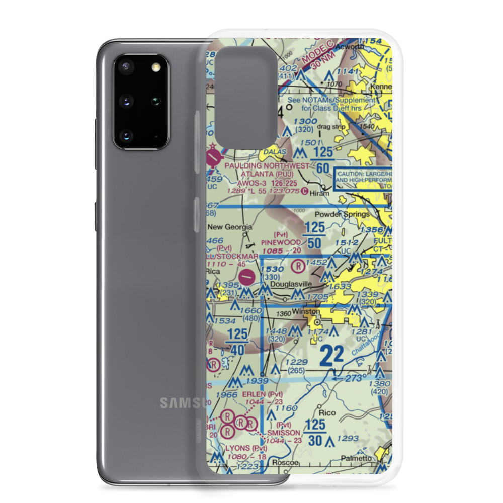Pinewood Airport (0GE0) VFR Sectional Samsung Case Samsung Galaxy S20 Plus model shown