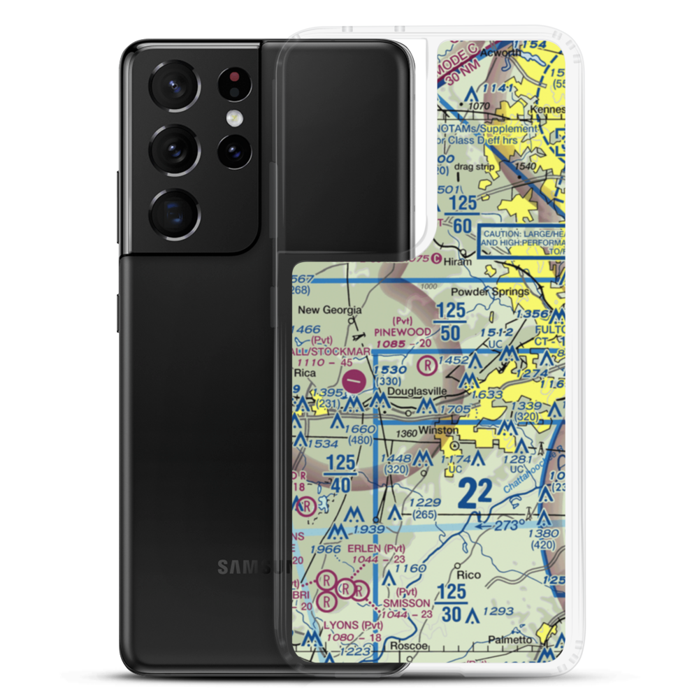 Pinewood Airport (0GE0) VFR Sectional Samsung Case Samsung Galaxy S21 Ultra model shown