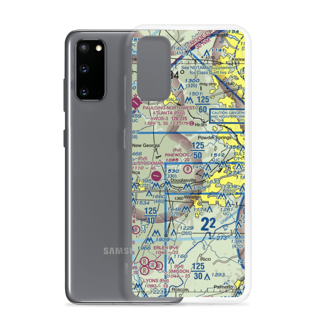 Pinewood Airport (0GE0) VFR Sectional Samsung Case Samsung Galaxy S20 model shown