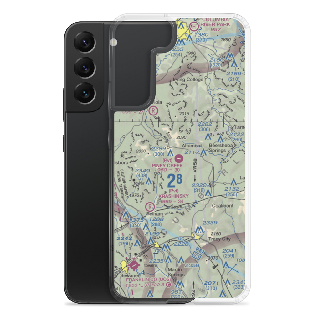 Piney Creek Airport (88TN) VFR Sectional Samsung Case Samsung Galaxy S22 Plus model shown