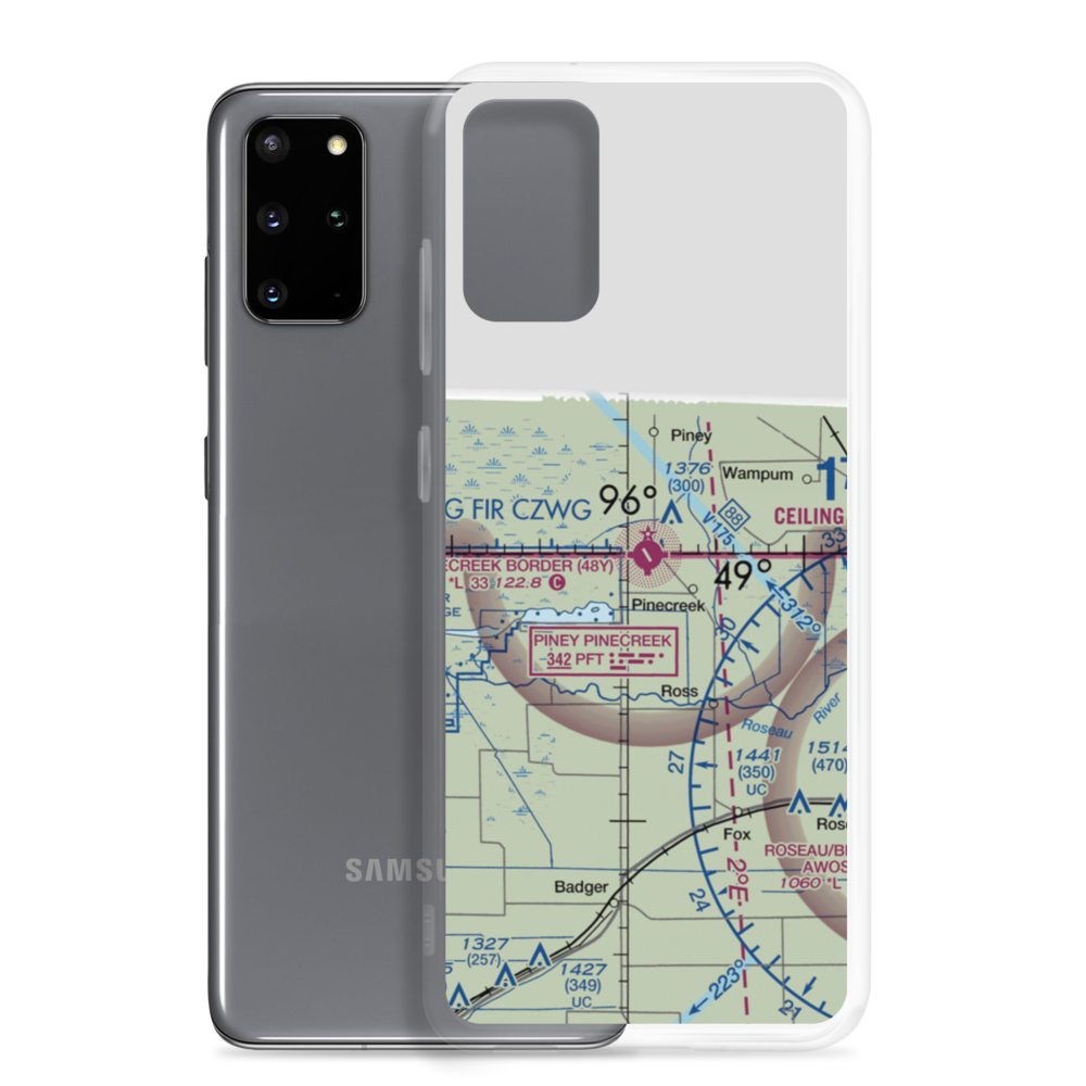 Piney Pinecreek Border Airport (48Y) VFR Sectional Samsung Case Samsung Galaxy S20 Plus model shown