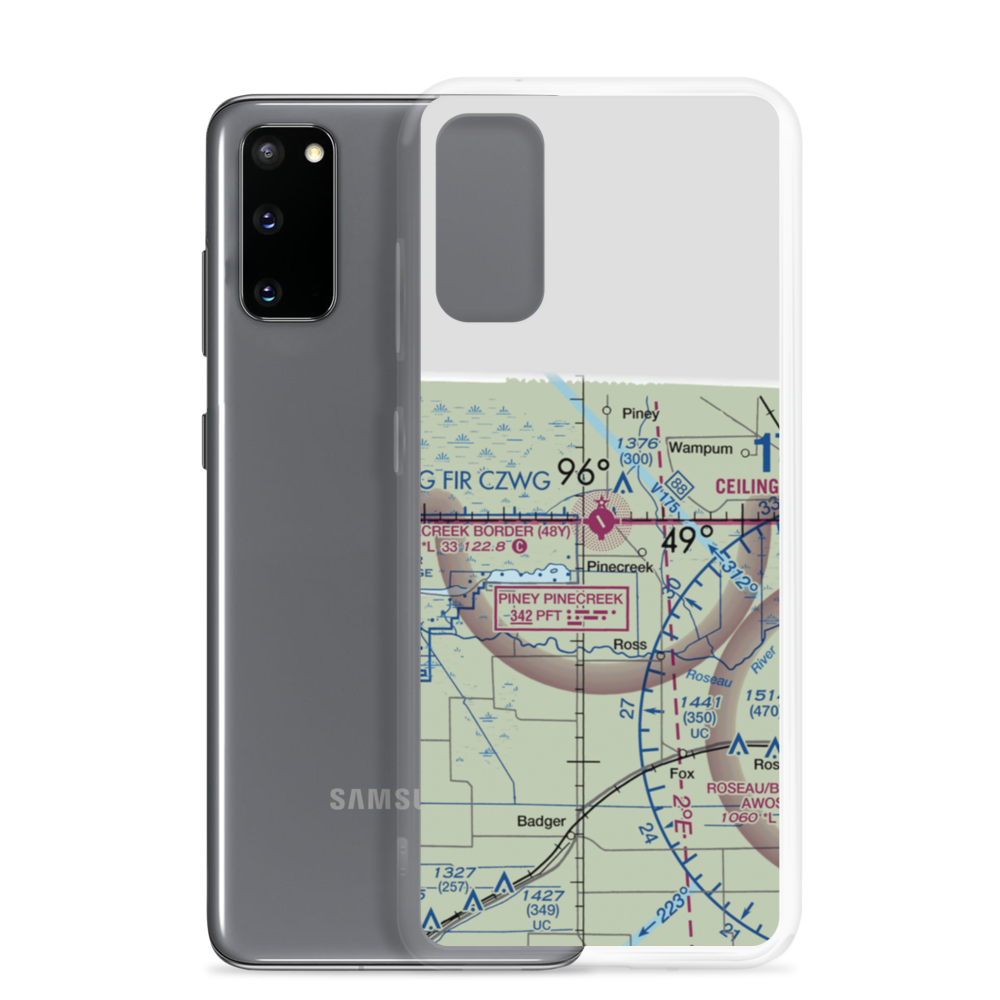 Piney Pinecreek Border Airport (48Y) VFR Sectional Samsung Case Samsung Galaxy S20 model shown