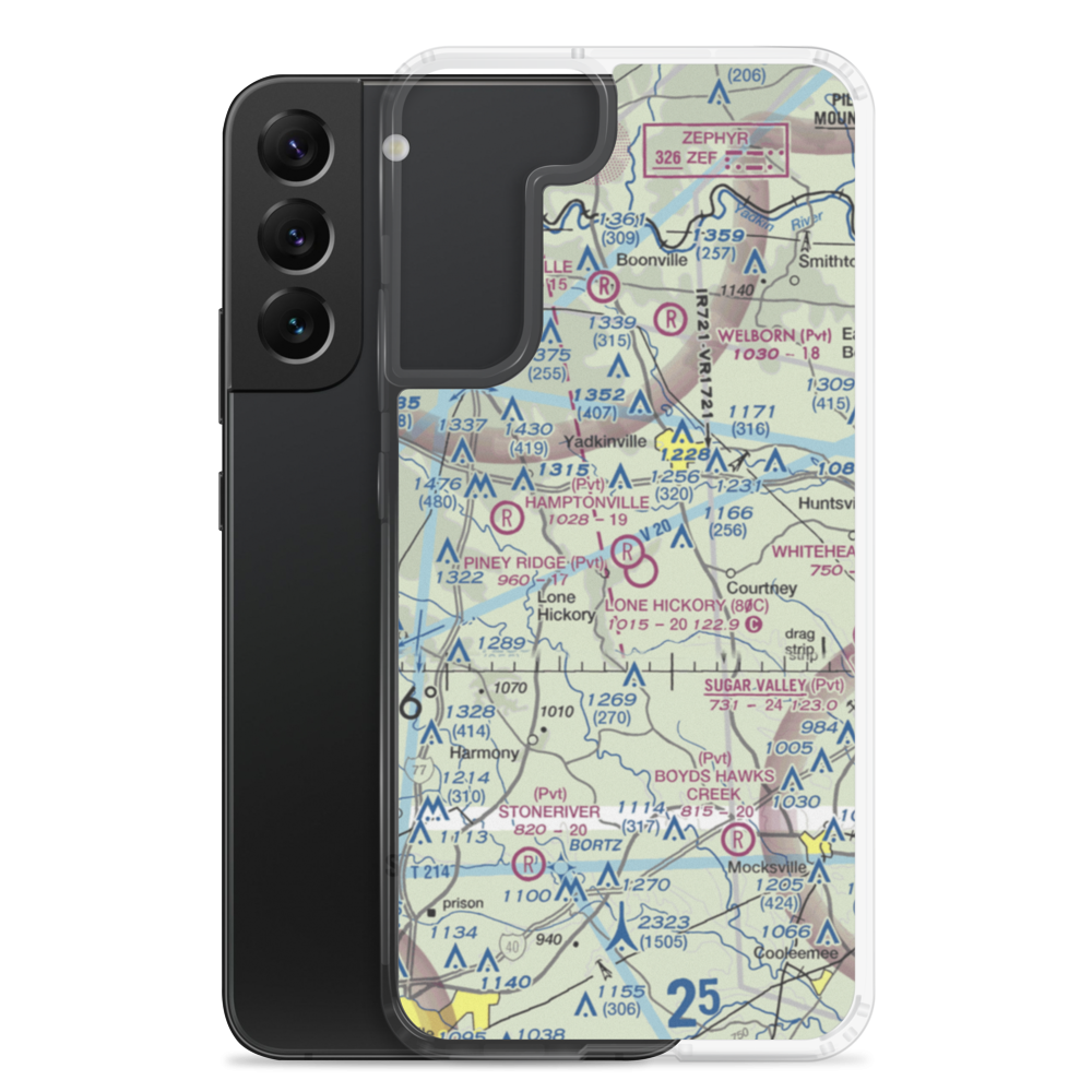 Piney Ridge Airport (NC42) VFR Sectional Samsung Case Samsung Galaxy S22 Plus model shown
