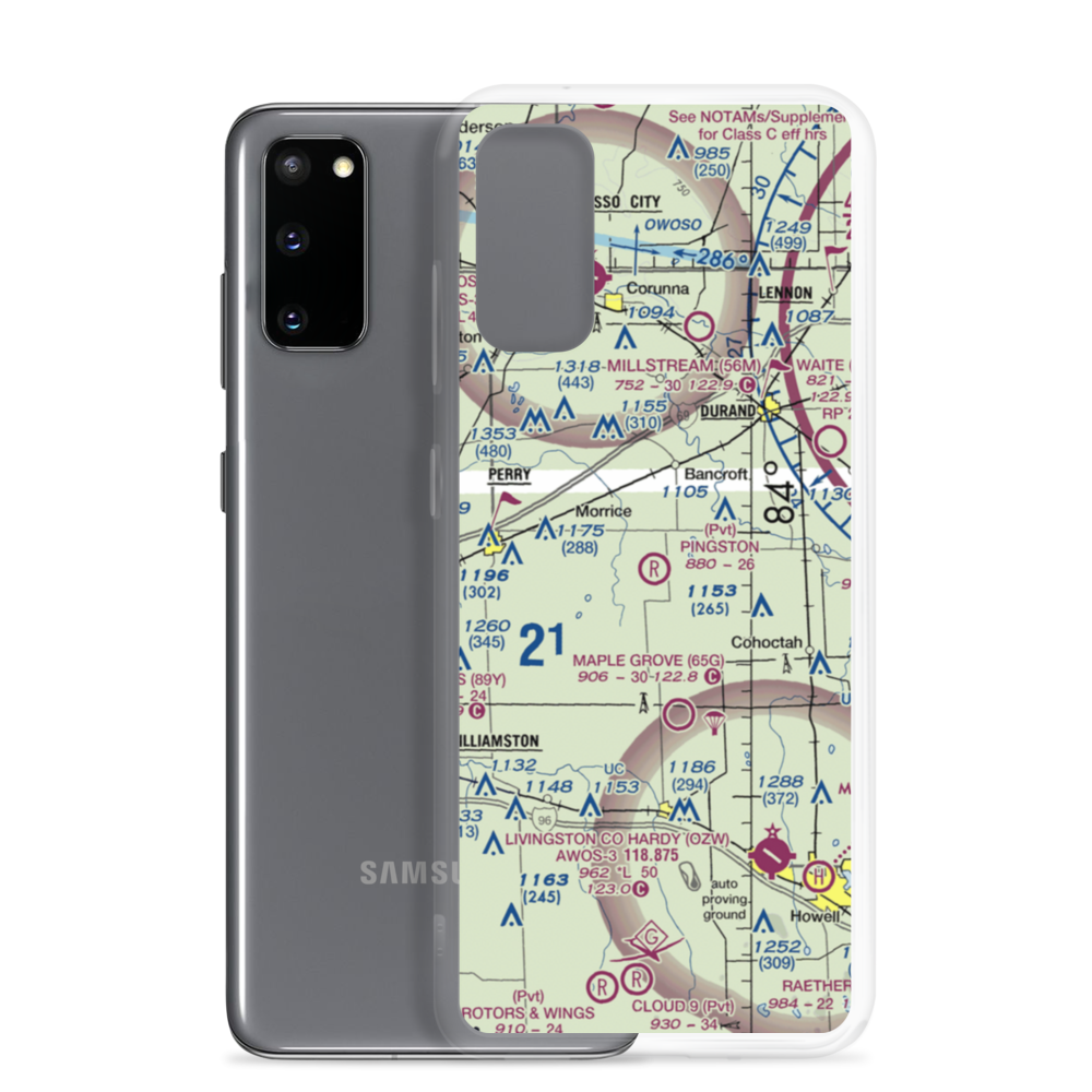 Pingston Aeroworks Airport (54MI) VFR Sectional Samsung Case Samsung Galaxy S20 model shown