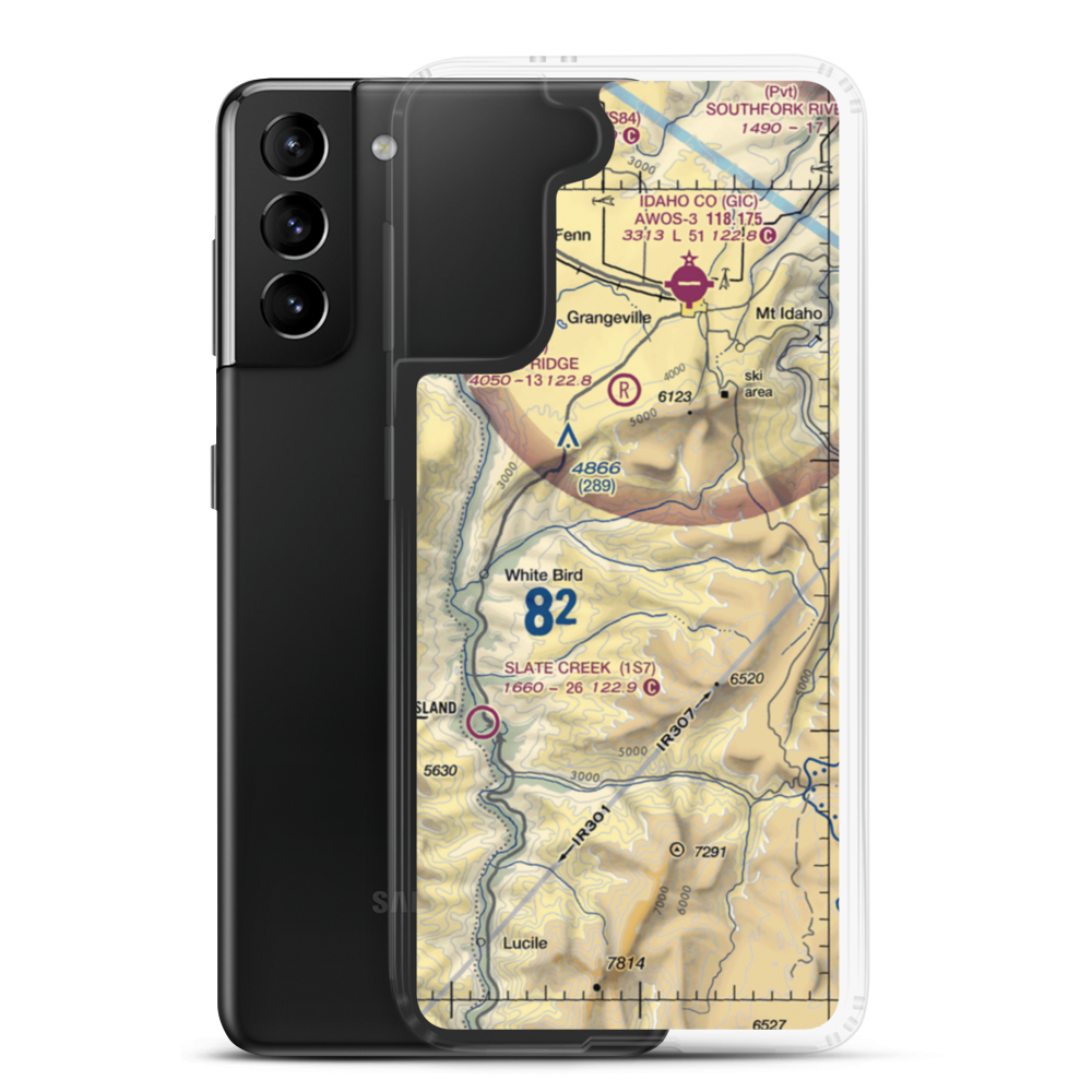 Pinnacle Airport (0ID8) VFR Sectional Samsung Case Samsung Galaxy S21 Plus model shown