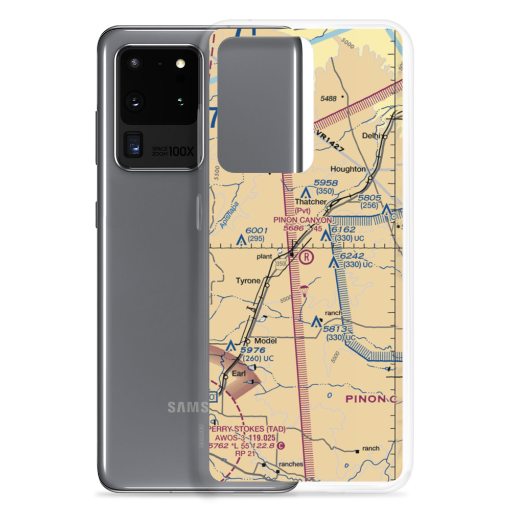 Pinon Canyon Airport (0CD5) VFR Sectional Samsung Case Samsung Galaxy S20 Ultra model shown