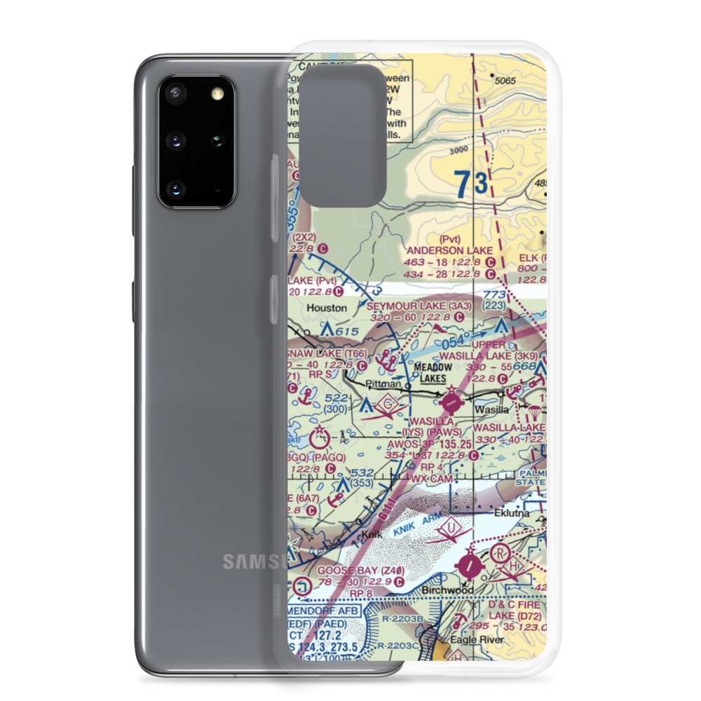 Piper Landing Airport (AK25) VFR Sectional Samsung Case Samsung Galaxy S20 Plus model shown