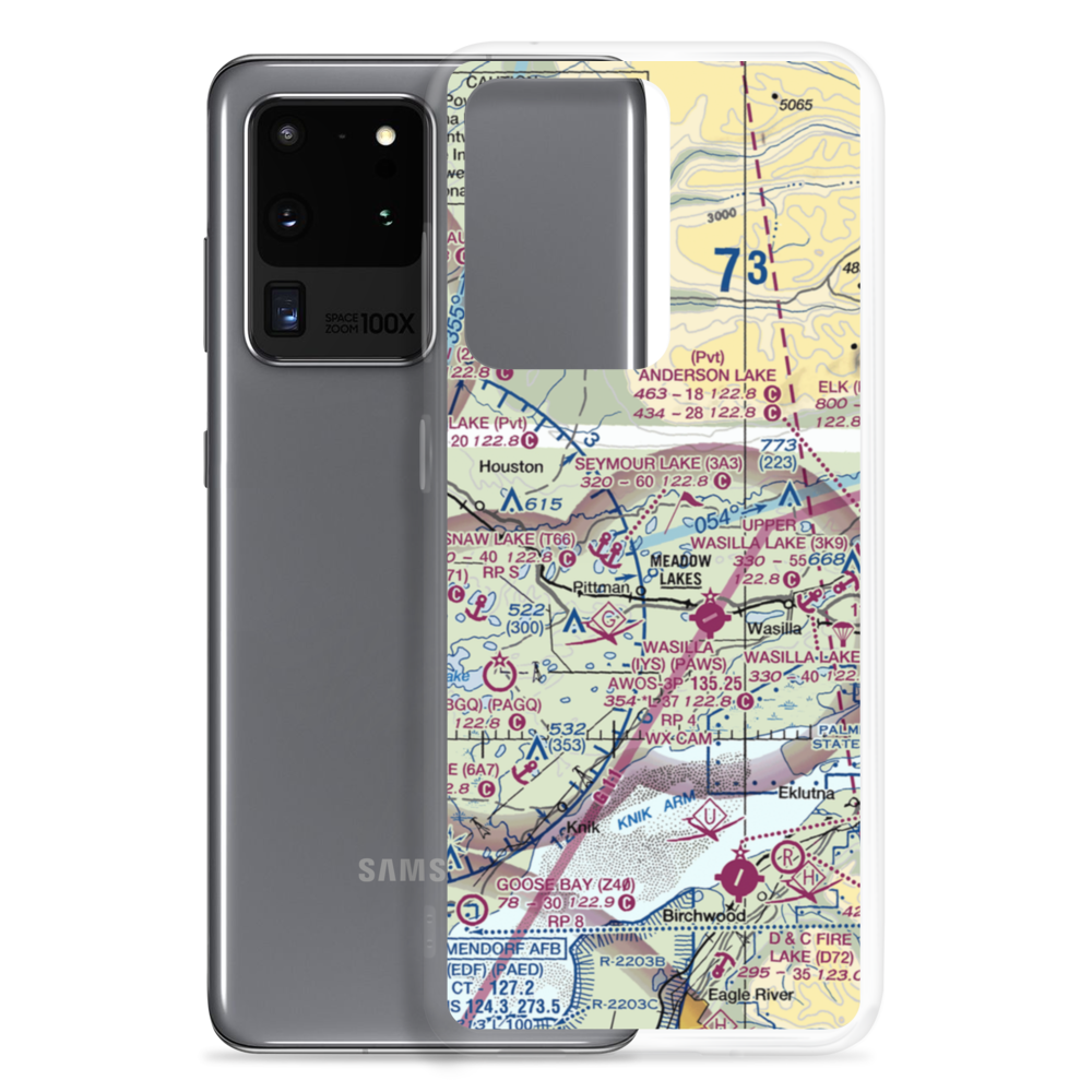Piper Landing Airport (AK25) VFR Sectional Samsung Case Samsung Galaxy S20 Ultra model shown