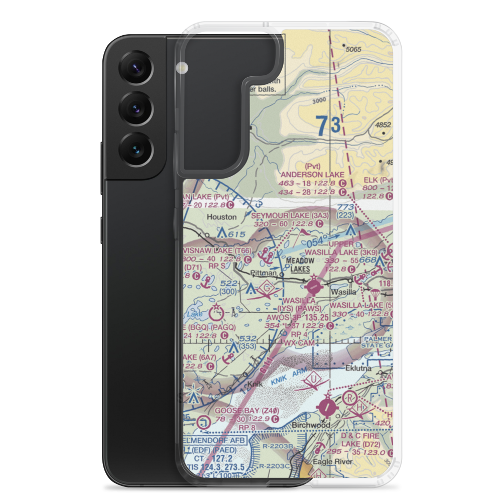 Piper Landing Airport (AK25) VFR Sectional Samsung Case Samsung Galaxy S22 Plus model shown