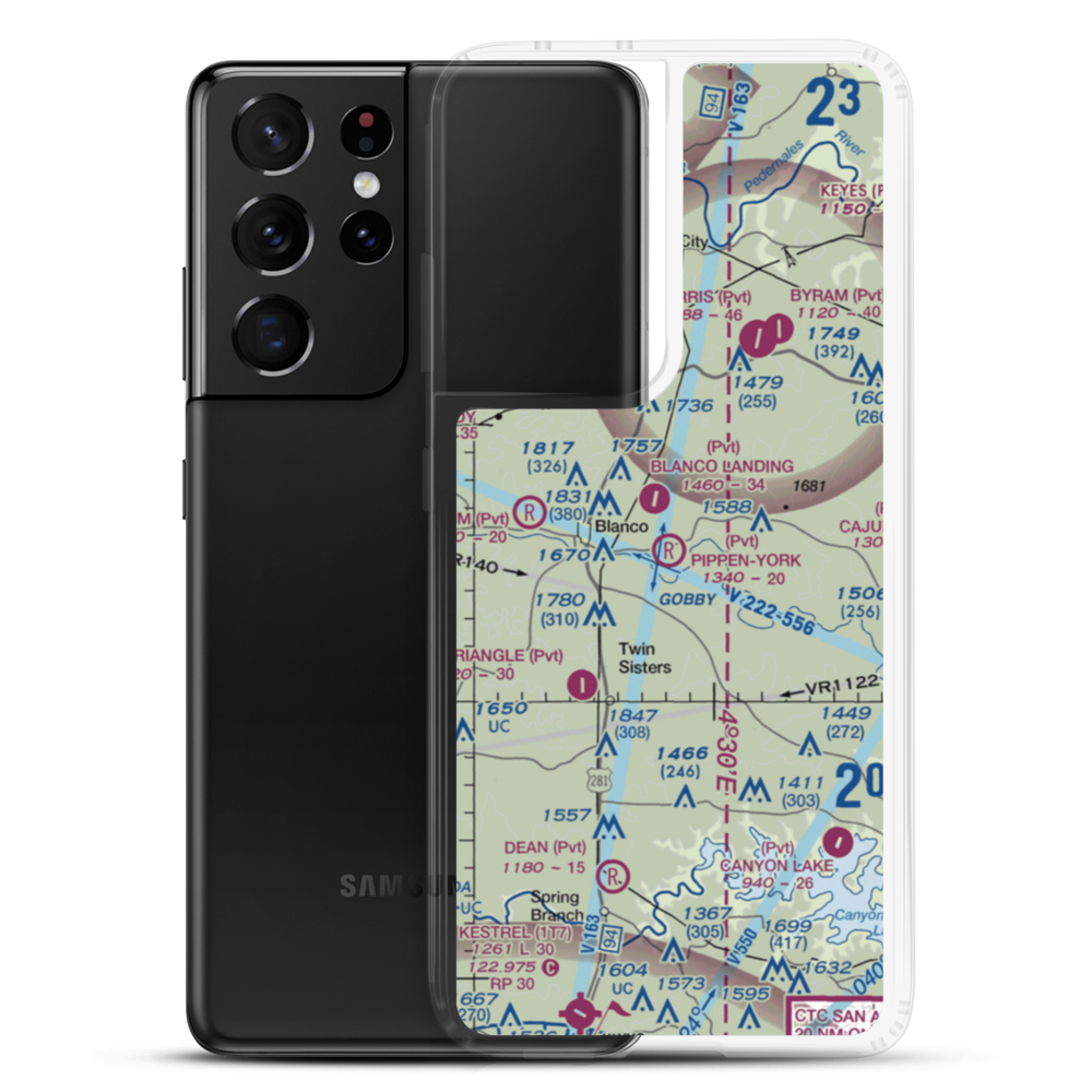 Pippen-York Ranch Airport (TX41) VFR Sectional Samsung Case Samsung Galaxy S21 Ultra model shown
