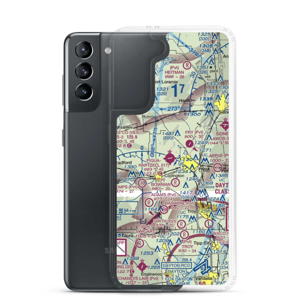 Piqua Airport-Hartzell Field (I17) VFR Sectional Samsung Case Samsung Galaxy S21 model shown
