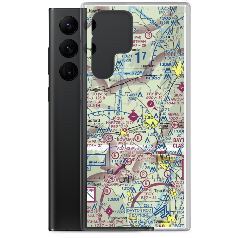 Piqua Airport-Hartzell Field (I17) VFR Sectional Samsung Case Samsung Galaxy S22 Ultra model shown