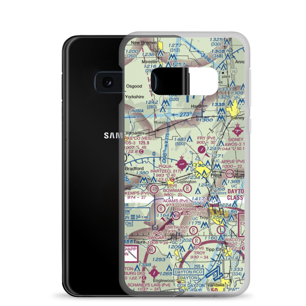 Piqua Airport-Hartzell Field (I17) VFR Sectional Samsung Case Samsung Galaxy S10e model shown