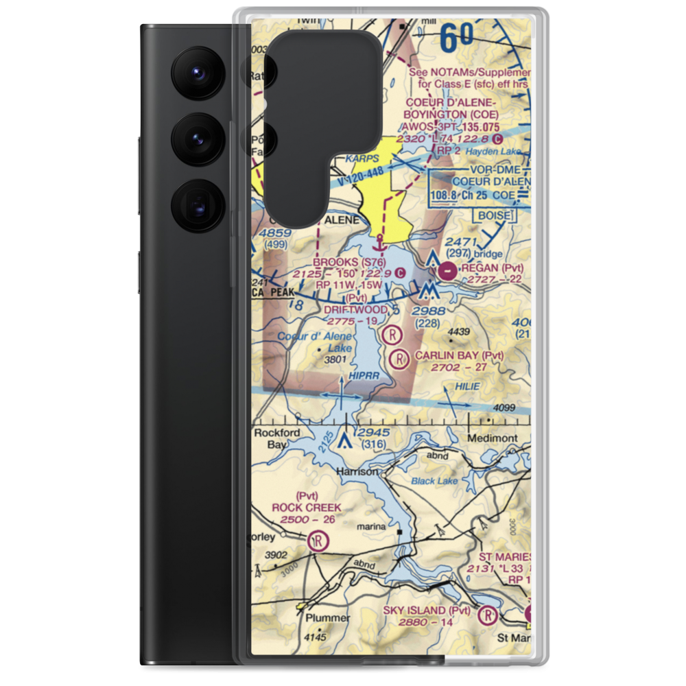 Pisch's Place Airport (ID65) VFR Sectional Samsung Case Samsung Galaxy S22 Ultra model shown