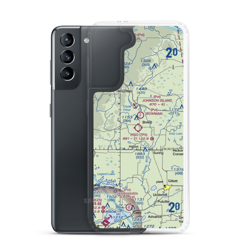 Piso Airport (7P5) VFR Sectional Samsung Case Samsung Galaxy S21 model shown