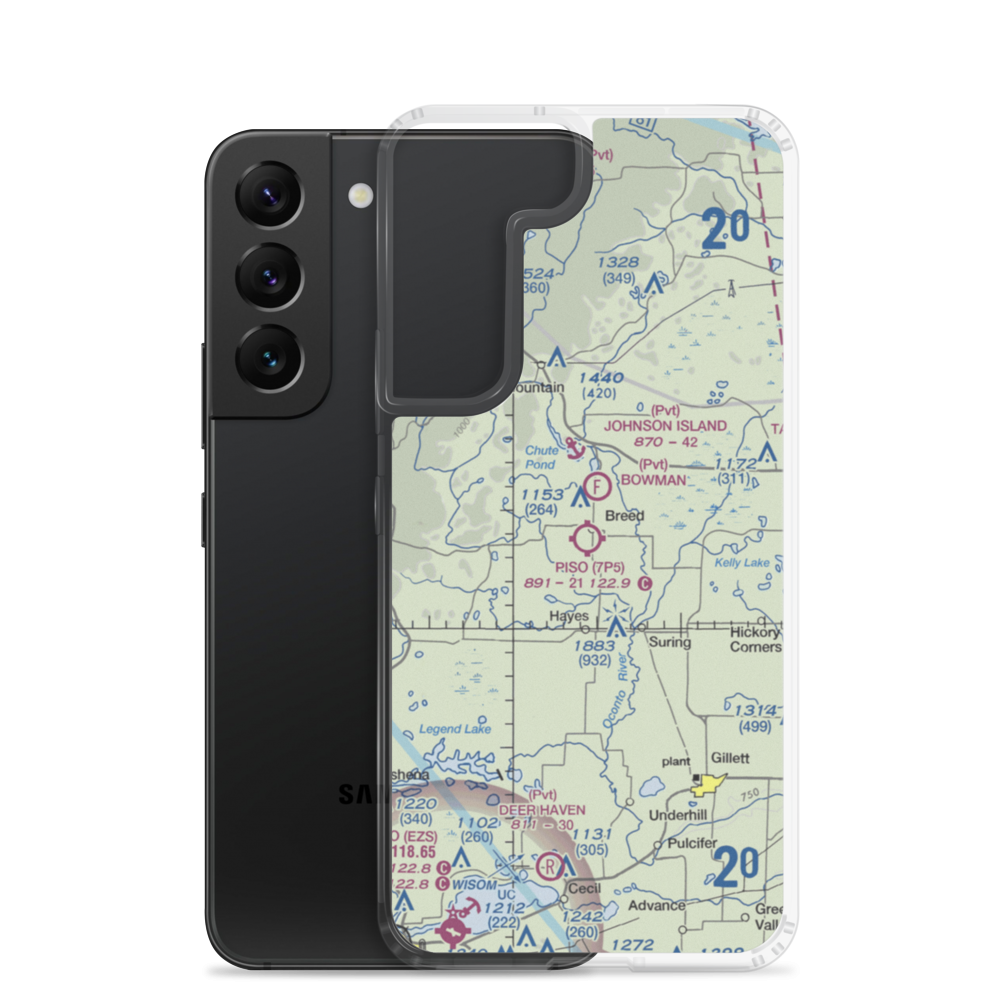 Piso Airport (7P5) VFR Sectional Samsung Case Samsung Galaxy S22 model shown